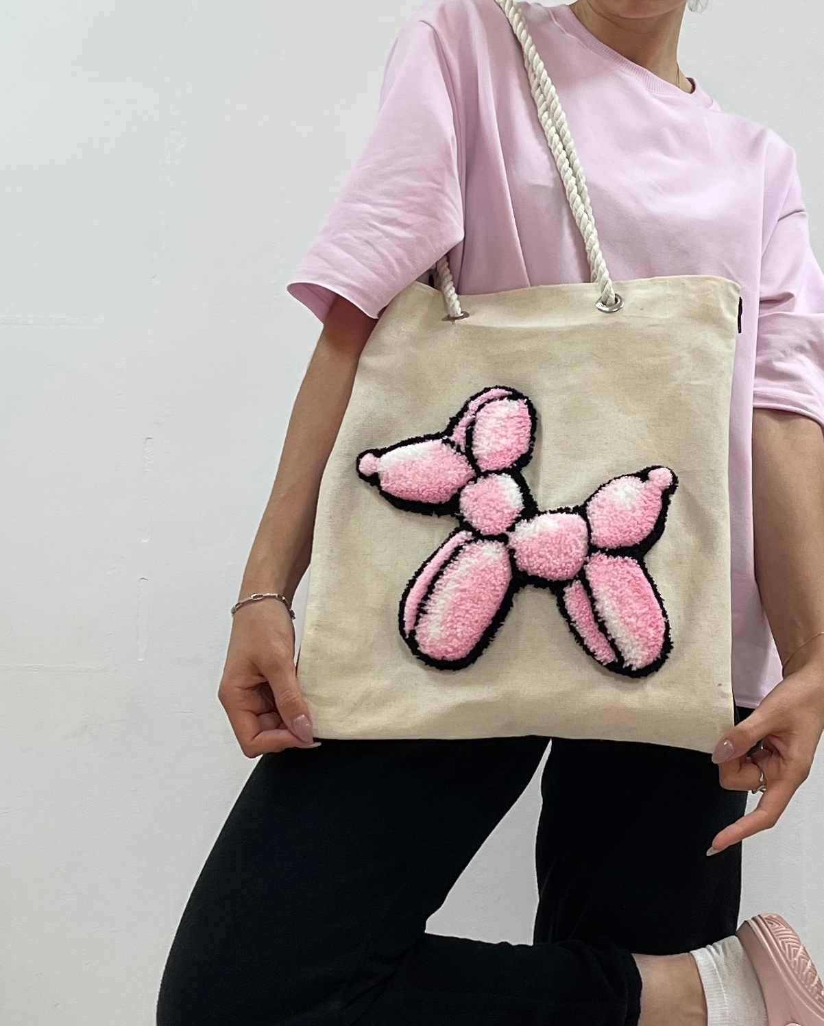 Сумка-шоппер в стиле тафтинг 5