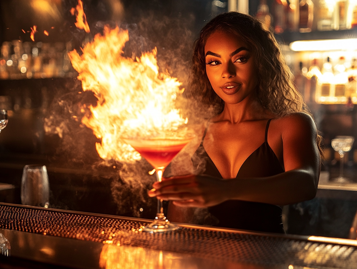 Создайте незабываемый вечер: мастер-класс по коктейлям с фаер-шоу и магией вкуса